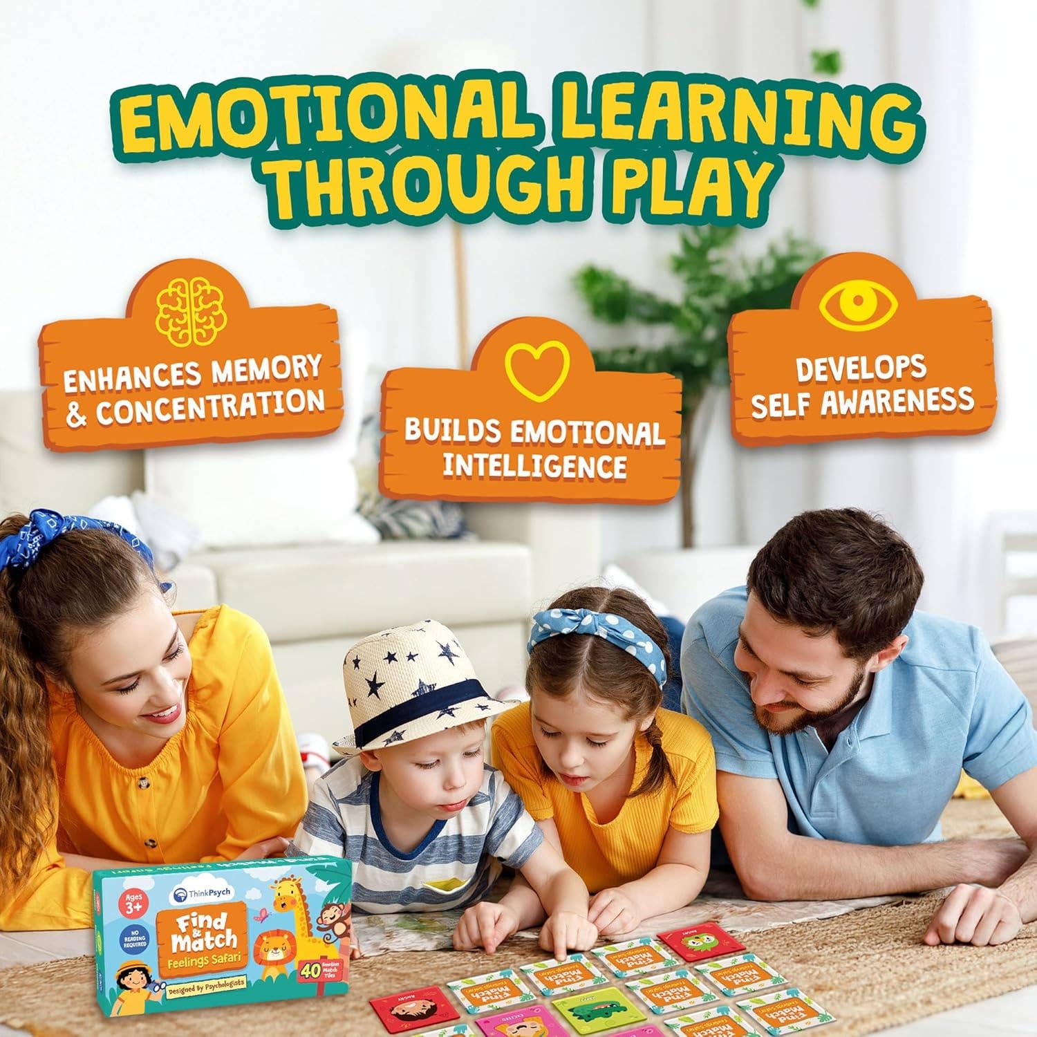 ThinkPsych - Wholesale Learning Cards - Kids & Baby - Find & Match - Feelings Safari3