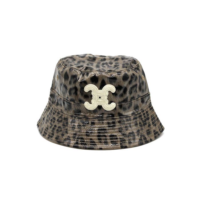Vimoda - Wholesale Bucket Hat - Women's - Reversible patent Leopard bucket hat with CC logo2