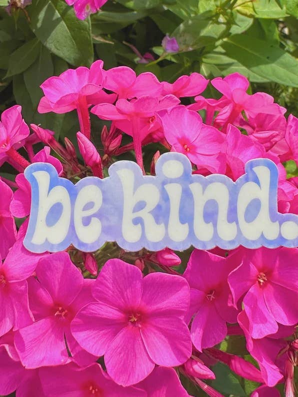 Be Kind Vinyl Sticker | Purple, Weatherproof for wholesale by Lex Vize Creative Co.