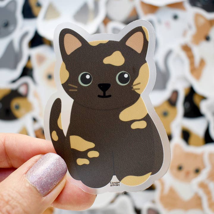 On dirait mon chat ! Sticker chat en écaille de tortue noir pour la vente par Chester and Pearl