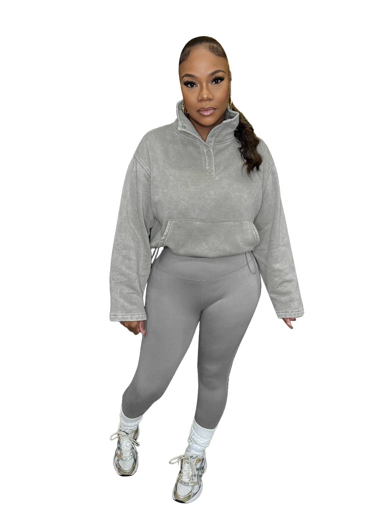 MB Fashion Wholesale - Wholesale Lounge Set - Women's - MB FASHION Fleece Pullover and High-Waist Leggings Set 40694