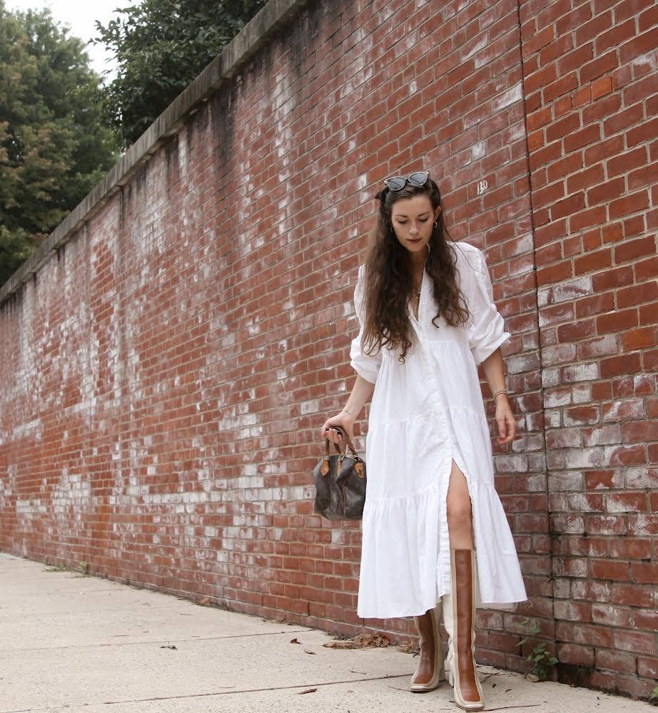 Revival knee high boots ivory leather women's shoes for wholesale on Faire13