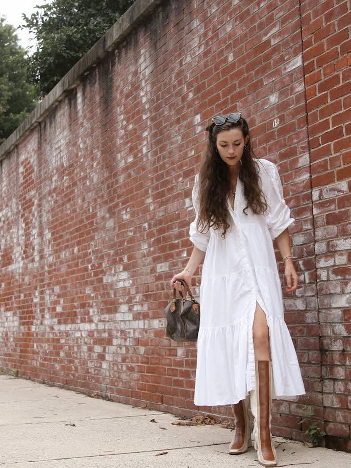 Revival knee high boots ivory leather women's shoes for wholesale on Faire13