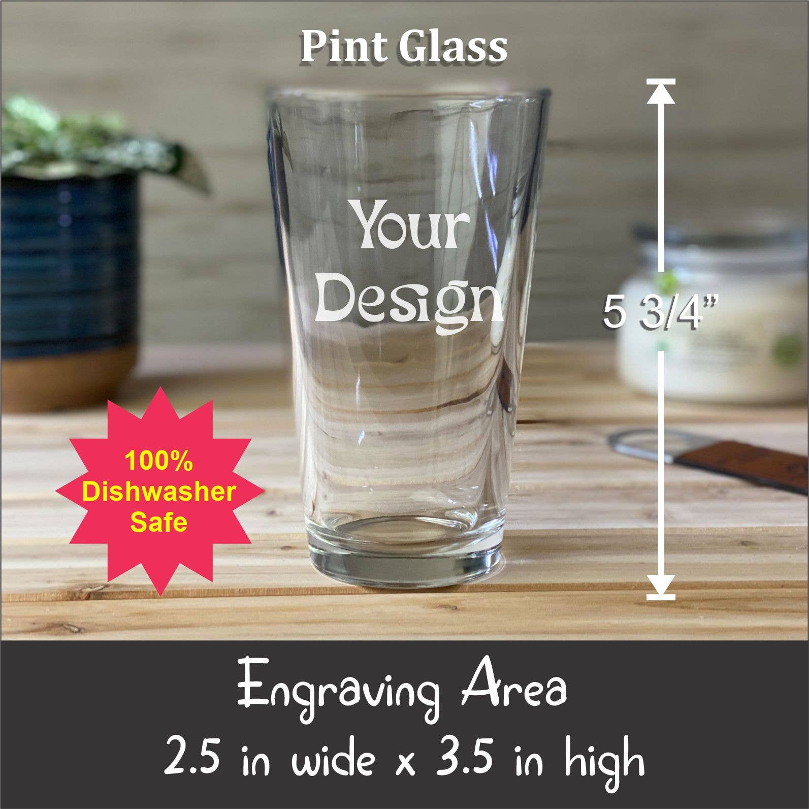 Adirondack Etching LLC - Wholesale Drinking Glass/Cup - Your Design or Logo  -  Pint glass1