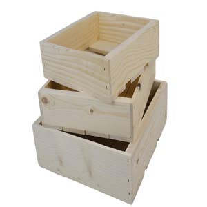 Unfinished Wooden Nesting Boxes, Set of 3