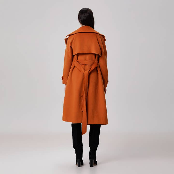 Smart and Joy - Wholesale Trench Coat - Women's - Wool coat with wide shutters18