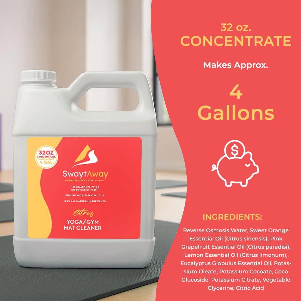 Rudderr, LLC/MintBucket - Wholesale All-Purpose Cleaning Spray - SwaytAway Fitness Mat Cleaner Concentrate – 32oz/Make 4 Gal2
