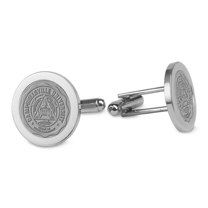 Campbellsville Tigers Silver Cufflinks for wholesale by Collegiate Gifts and Accessories