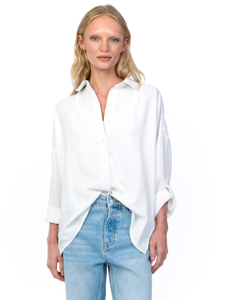 White Ysabel Oversize Shirt for wholesale on Faire0