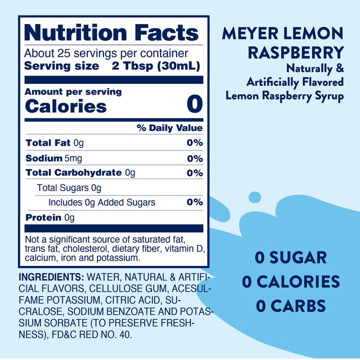 Jordan's Skinny Mixes - Wholesale Flavored Syrup - Sugar Free Meyer Lemon Raspberry Syrup5