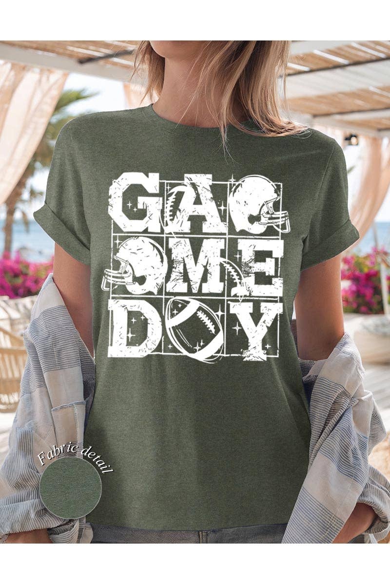 COLORBEAR - Wholesale T-Shirt (Graphic) - Women's - Distressed Game Day Graphic Heavy Cotton Tee4