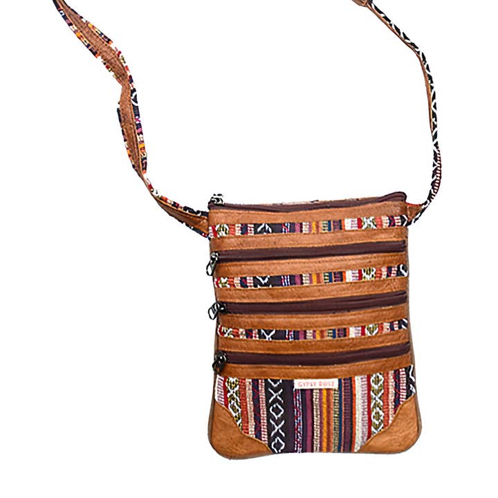 Gypsy Rose - Wholesale Crossbody Bag - Women's - Gheri / Leather Four Zipper Travelin' Bag0