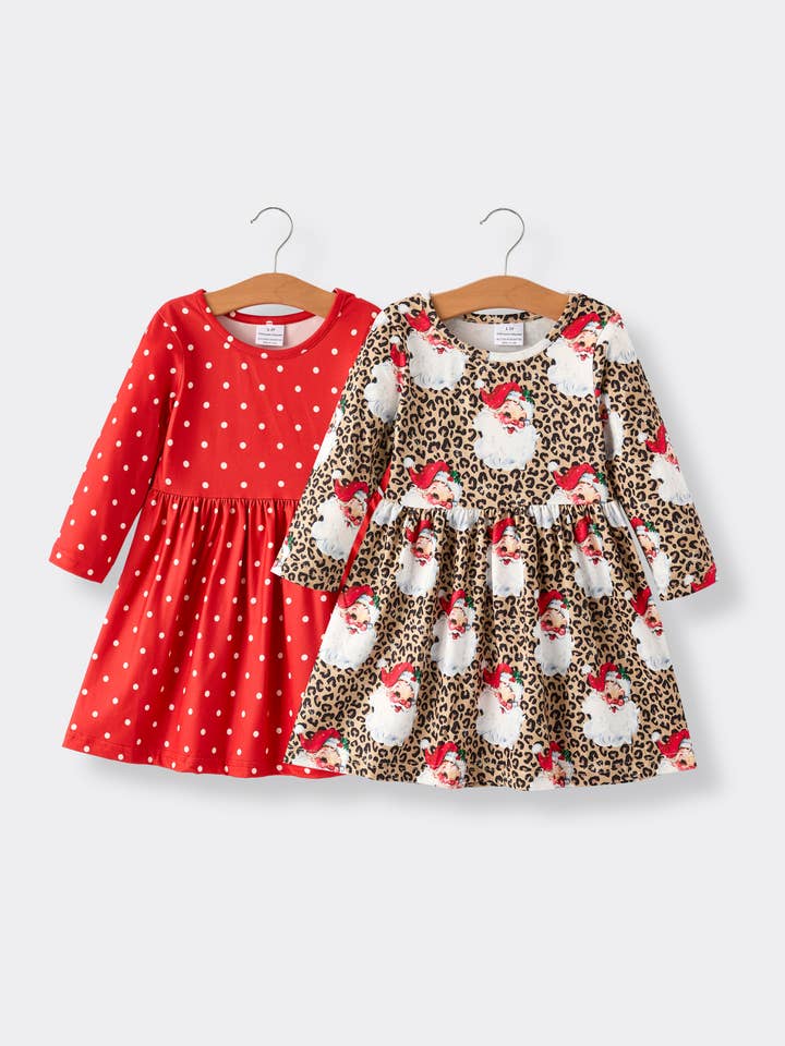 Rylee Faith Designs - Wholesale Dress Set - Baby - Winter Christmas Print Girls Dress Set (2 Pieces)11