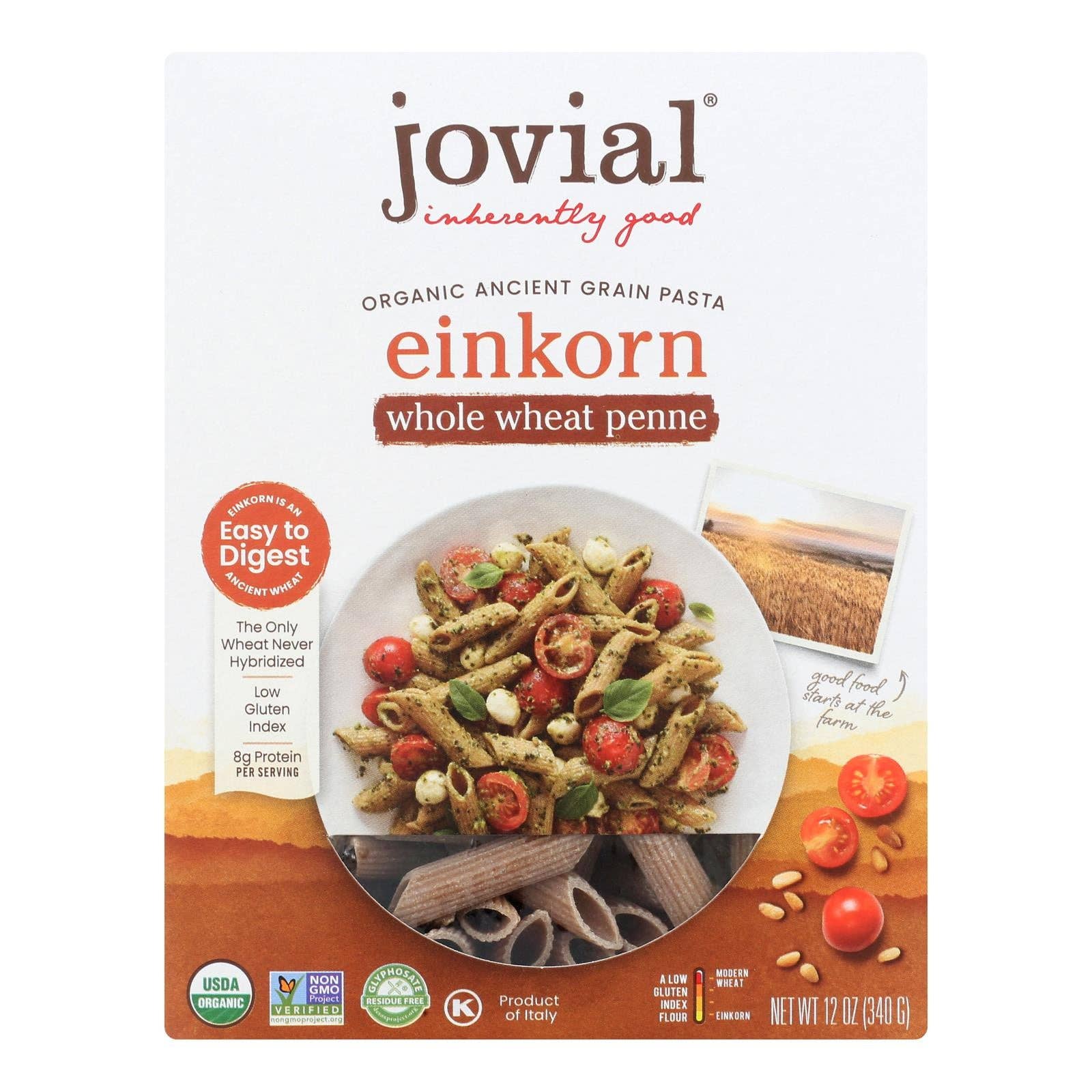 Everyday Supply Co - Wholesale Pasta - Jovial Organic Whole Grain Einkorn Penne Rigate, 12 Oz, 12-Pack0