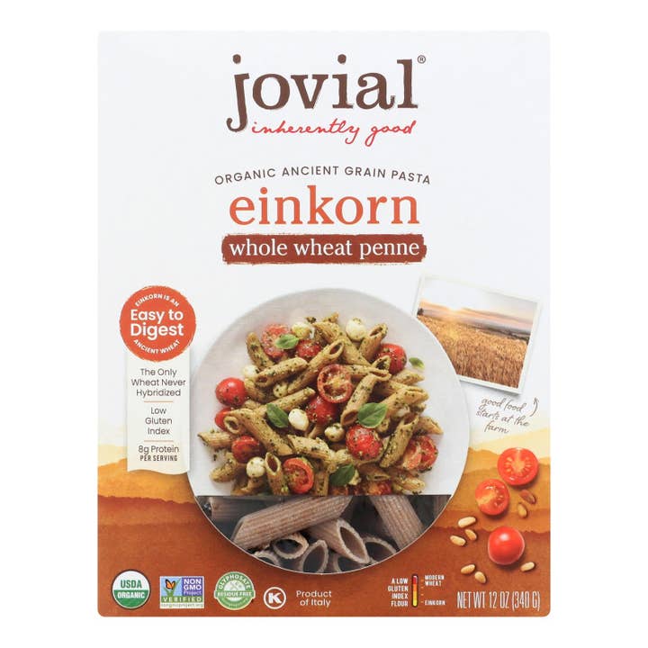 Everyday Supply Co - Wholesale Pasta - Jovial Organic Whole Grain Einkorn Penne Rigate, 12 Oz, 12-Pack