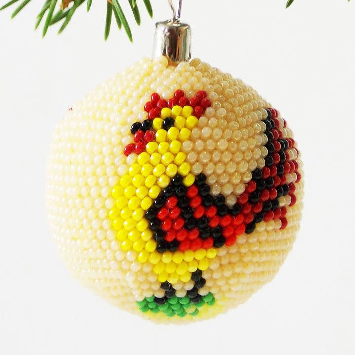 Adorno de gallo de Navidad Bola de decoración de cocina de animales de granja con pájaro colorido para venta al por mayor de Ninolia