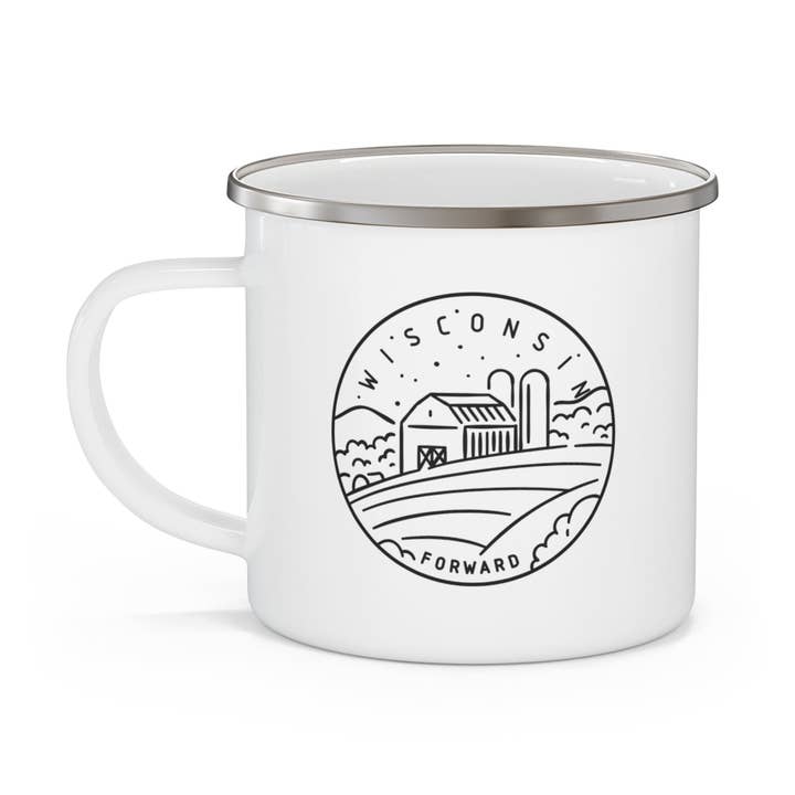 Tasse de camping avec la devise de l'État du Wisconsin pour la vente par The Northwest Store