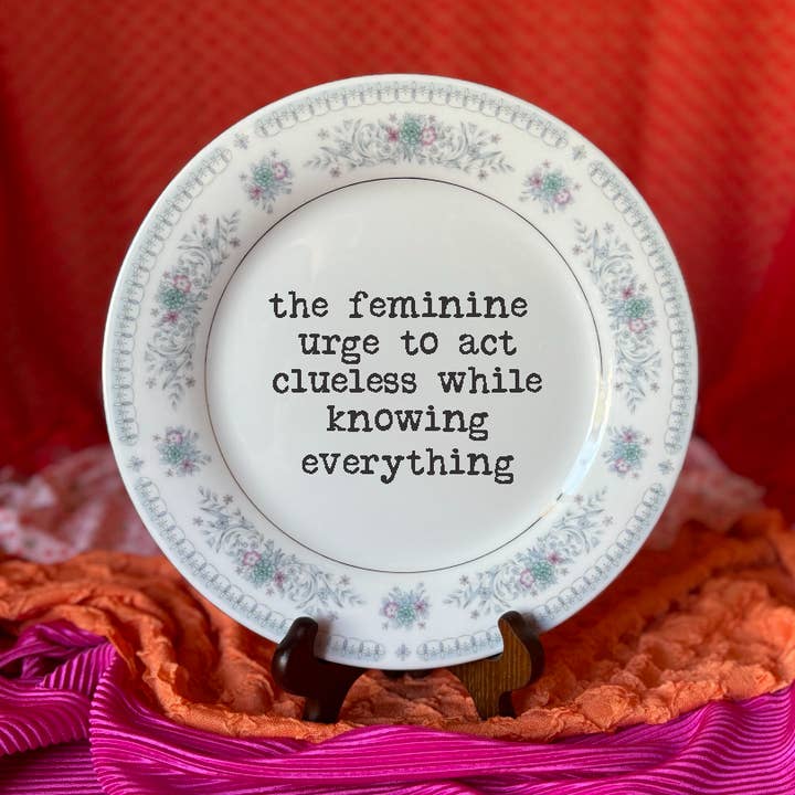 Platos divertidos reciclados, Feminine Urge Clueless, tienda de regalos para venta al por mayor de pretty little creeps