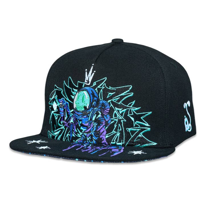 Gorra Snapback Negra Interstellar Graffiti para venta al por mayor de Grassroots California