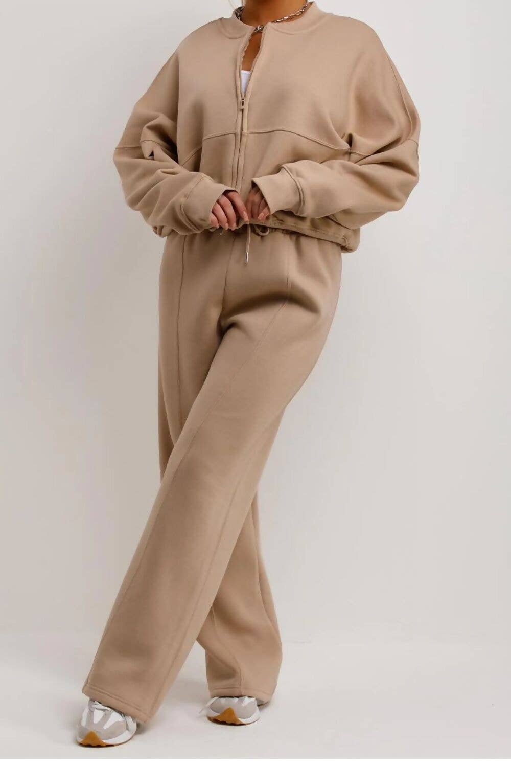 justyouroutfit - Wholesale Lounge Set - Women's - BOMBER SWEATSHIRT WITH STRAIGHT-LEG JOGGER8