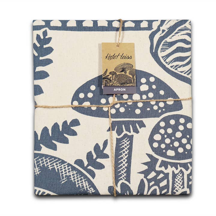 Half Moon Bay By Design - Wholesale Apron - Recycled Cotton Apron Mushroom Hedgehog Blue1