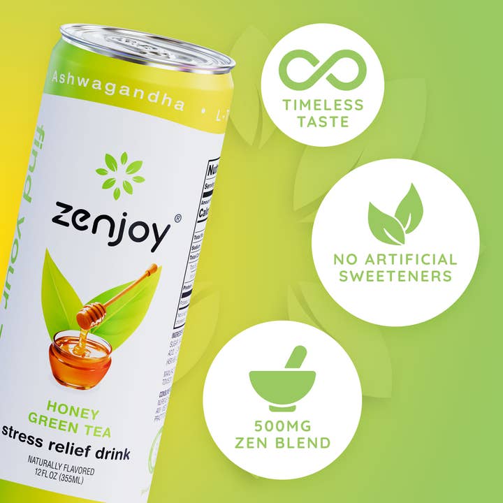Zenjoy - Wholesale Wellness Juice/Tonic - Zenjoy - Honey Green Tea, Adaptogenic Stress Relief Drink3