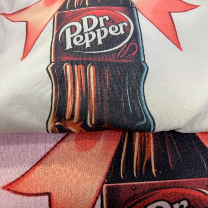 Par.tees by Party On! - Wholesale Graphic Sweatshirt - Women's - Coquette Dr. Pepper Pink Bow Soda Bottle Graphic Sweatshirt