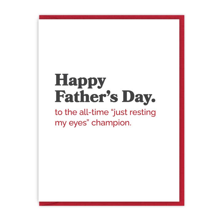 Glædelig fars dag til den evige mester i "jeg hviler bare mine øjne". for engroshandel hos Spacepig Press