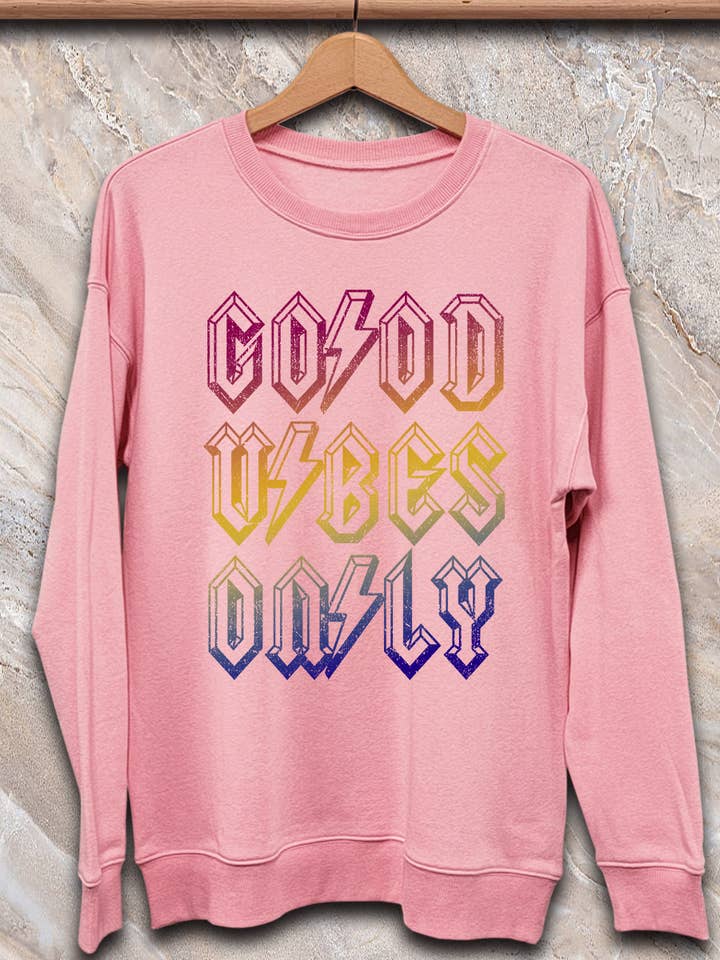 SPT-SS-225_Good Vibes Only - Sweatshirt for wholesale by SP Tops, Inc.