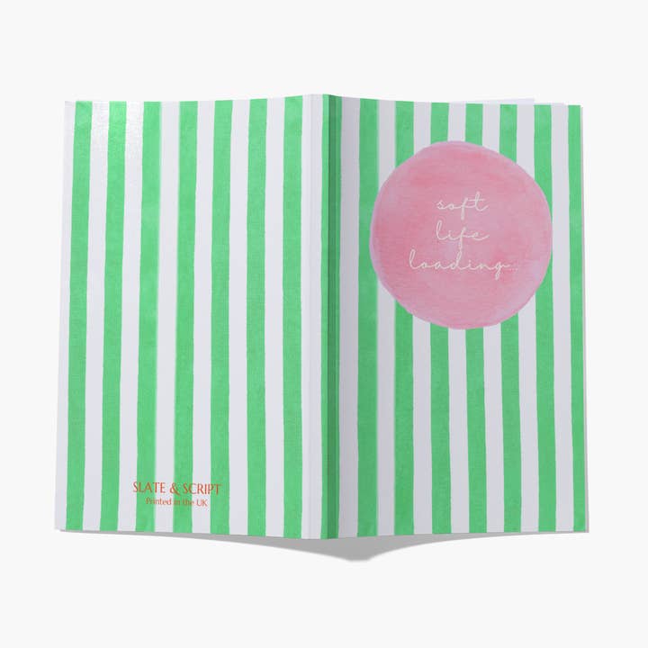 Taccuino A5 'Stripe Green' Slate and Script 80 pagine per la vendita all'ingrosso da parte di Slate and Script