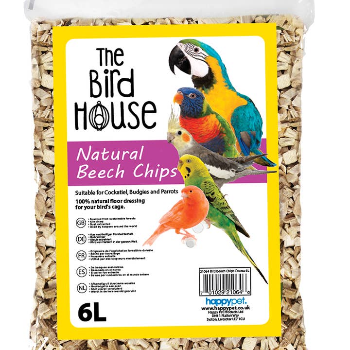 Fågel Beech Chips Grov 6L för wholesale av Happy Pet Products Ltd