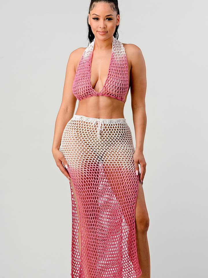 Rosafarbenes Badeanzug-Set-PU23 für den Großhandel von LOVING STORY (DBA: PRIMI)