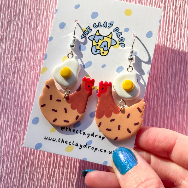 Poules aux œufs frits - Ambre & Bronze pour la vente par The Clay Drop