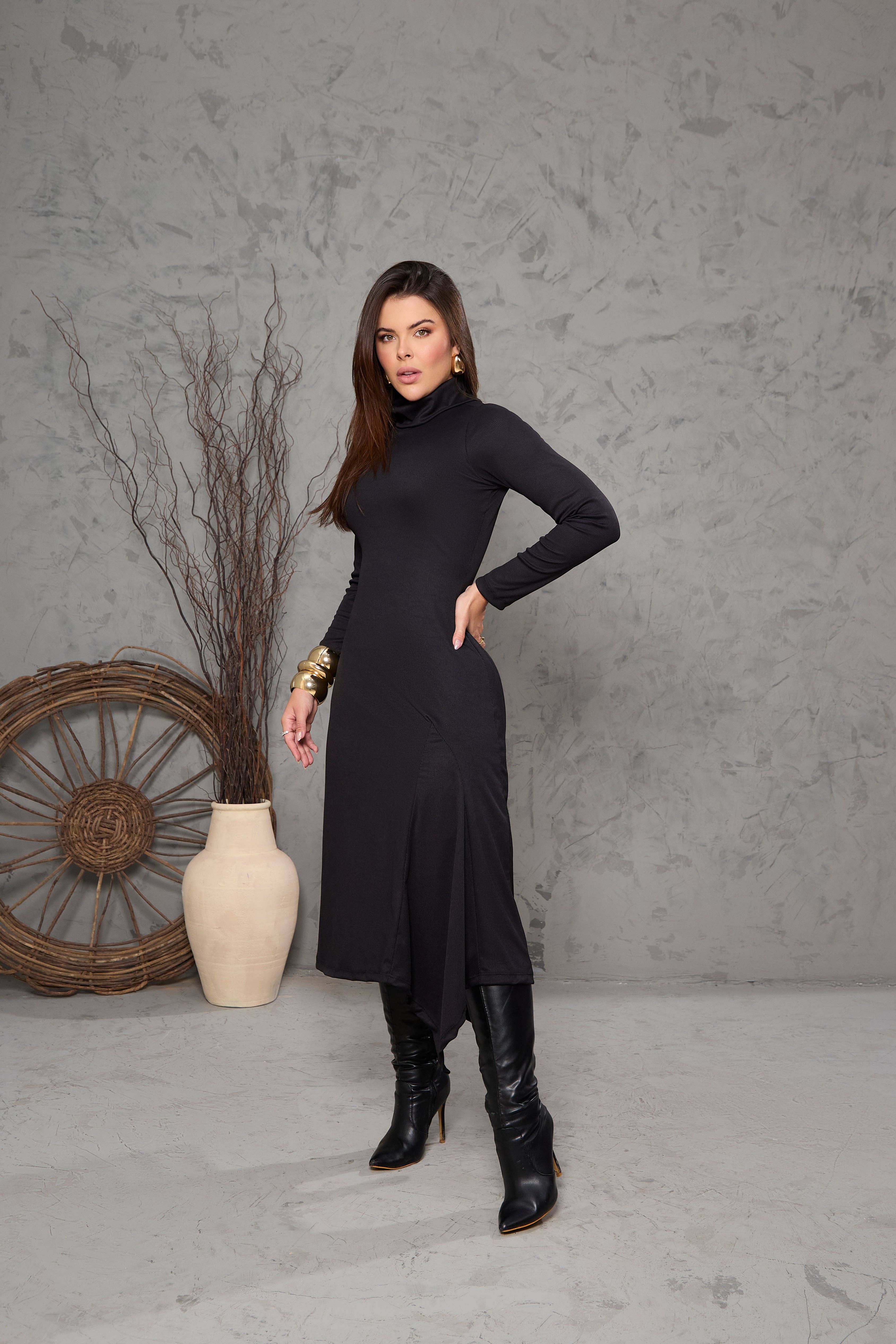 MARA - Wholesale Dress - Women's - CACHARREL NECKLINE DRESS WITH NESGAS1