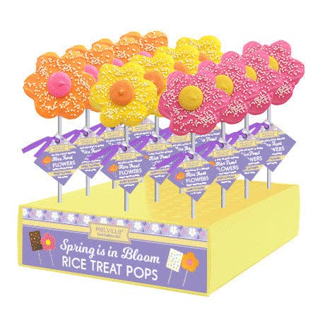 Flower Rice Treat Pops - Assorted for wholesale by Melville Candy Company