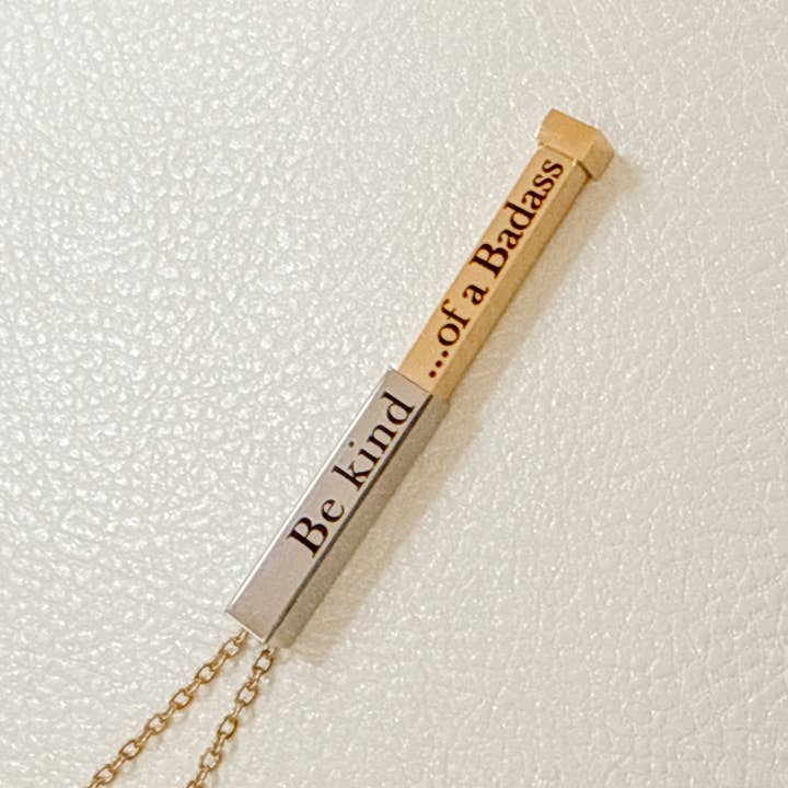 Hidden Message Kind and Badass Necklace for wholesale by BLK Confetti