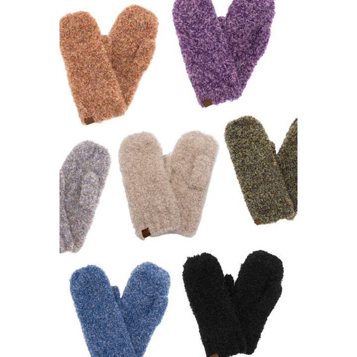 Hana - Wholesale Mittens - Women's - C.C Mixed Color Boucle Mittens5