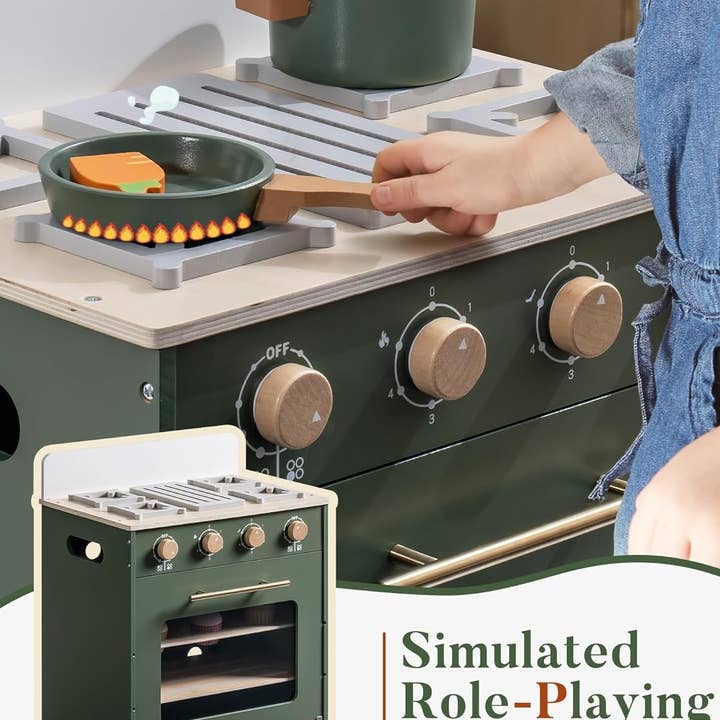 Robud & Mewoofun Official Store - Vendita all'ingrosso Set di giocattoli - Bambini - Set da gioco cucina per bambini con forno giocattolo in legno Robud8