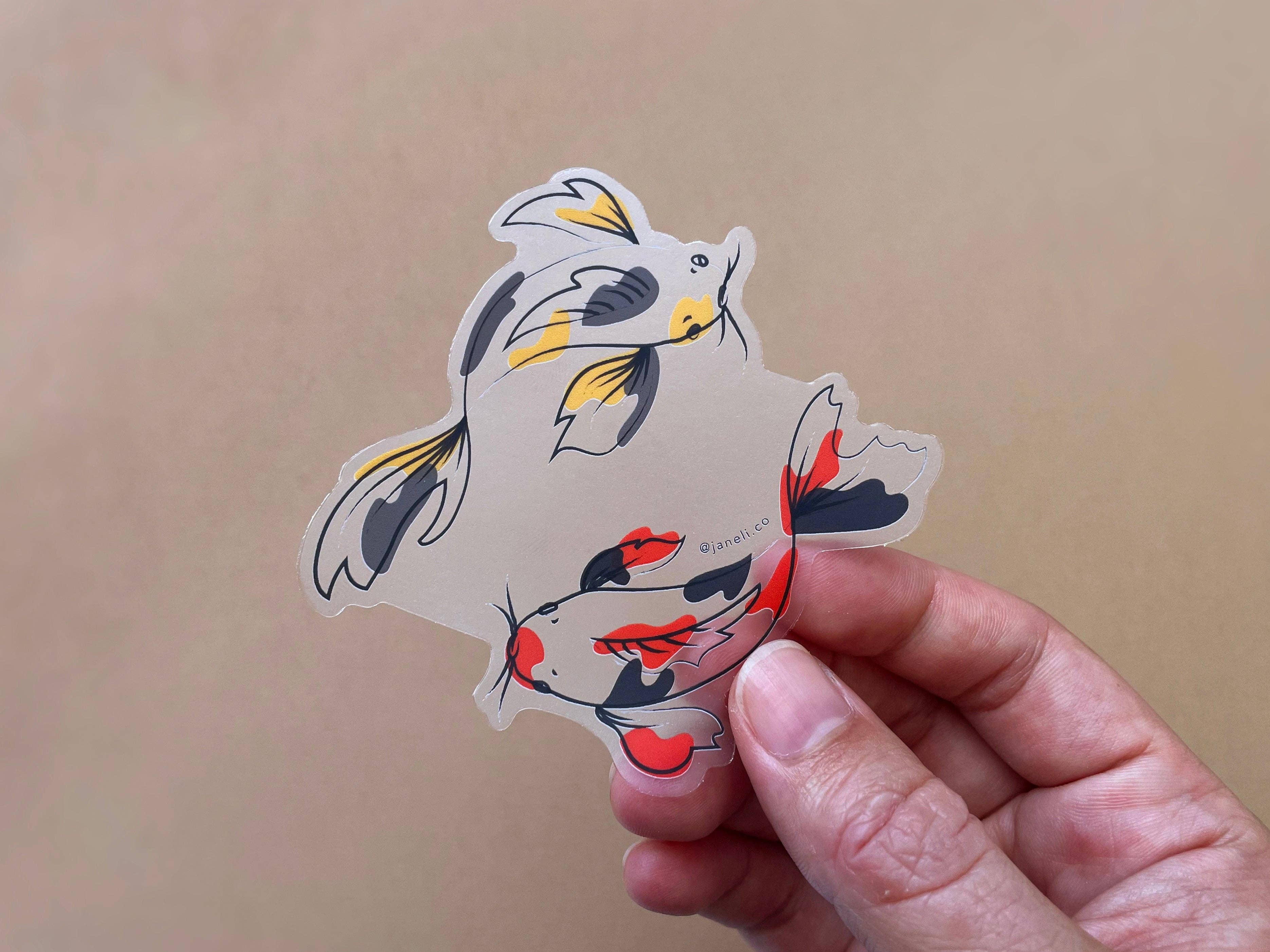 JaneLi.Co - Wholesale Sticker - Koi Sticker (Clear)1
