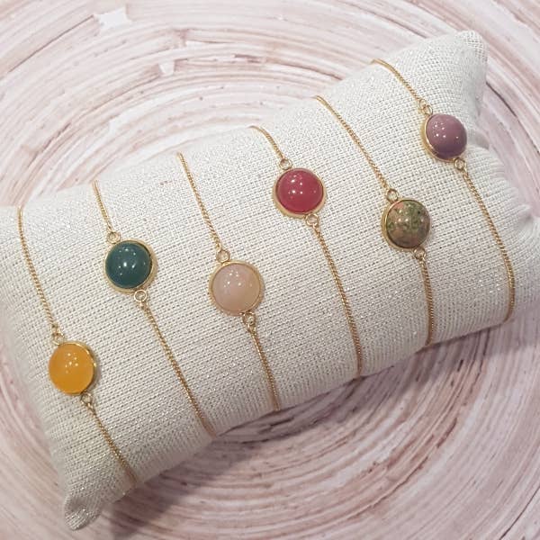 Braccialetto con pietra naturale e acciaio inox per la vendita all'ingrosso da parte di Shin&A