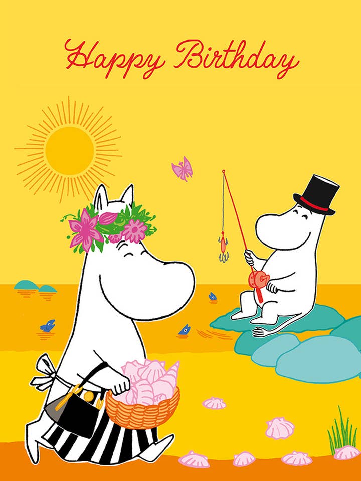 BIRTHDAY MOOMIN FISHING GREETING CARD HYPE for wholesale by Notes & Queries, Inc.