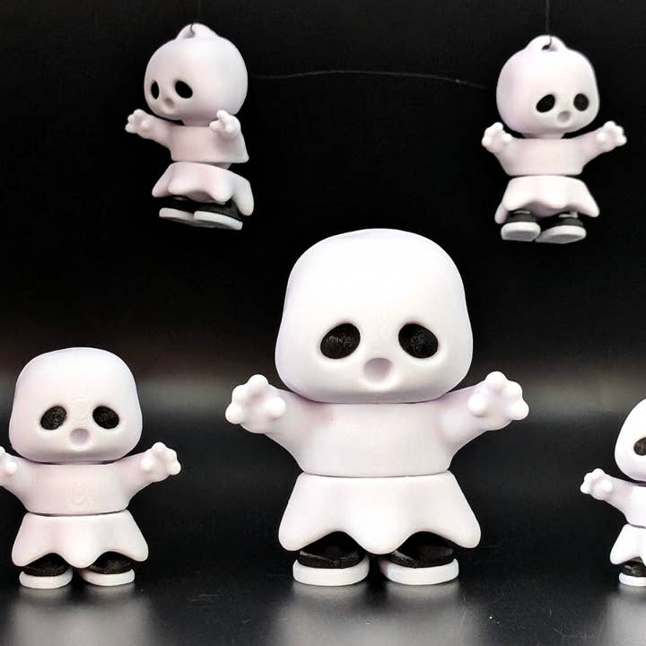 Articulating Baby Ghost Toy, Flexible 3D Printed for wholesale by Great American Designs