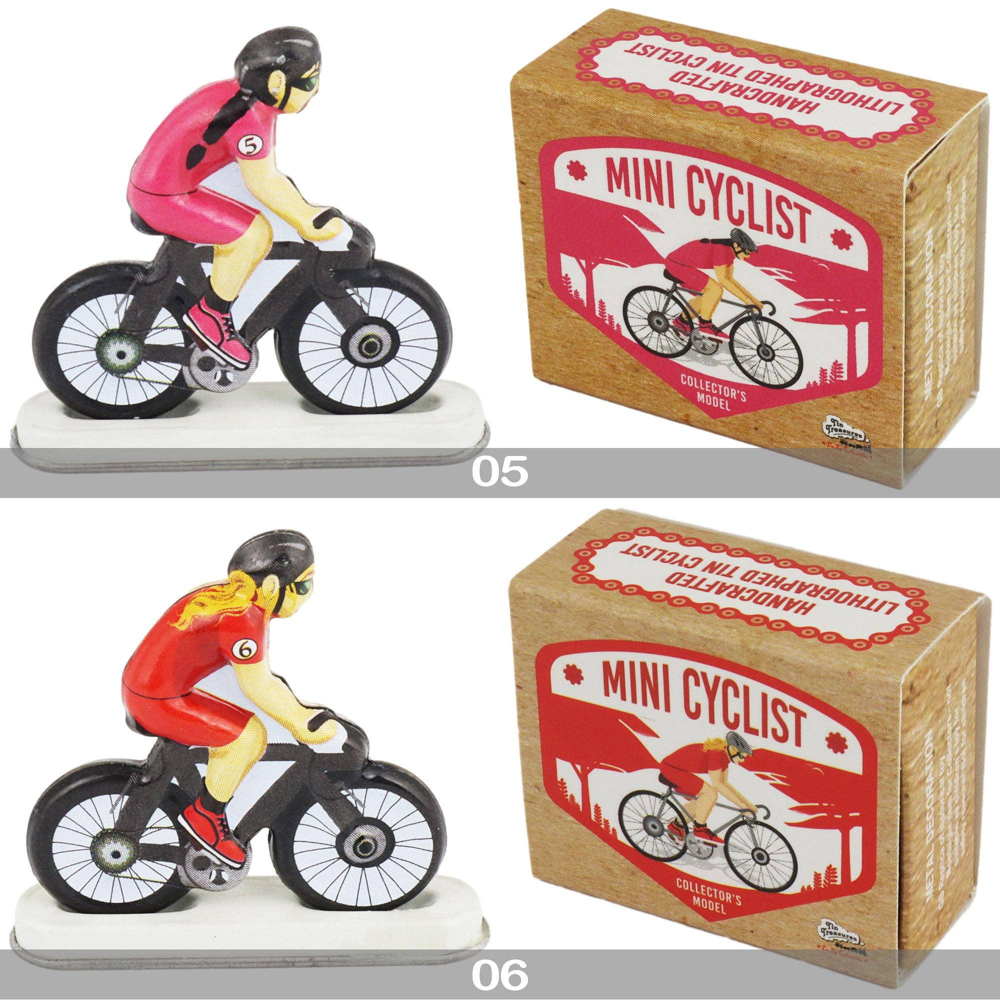 Tribal Trade GmbH - Wholesale Decorative Figurine - 6-piece set of tin toy mini bicycle cyclist tin bike3