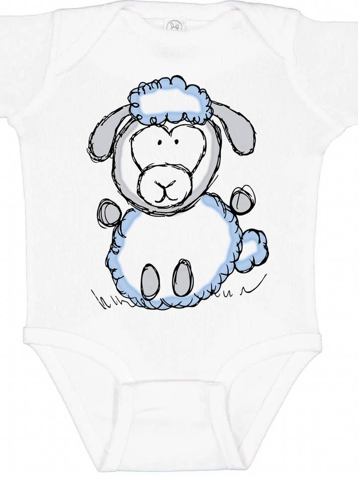 Body bébé en coton mouton - Graphique animal de ferme pour la vente par Paper Cow LLC