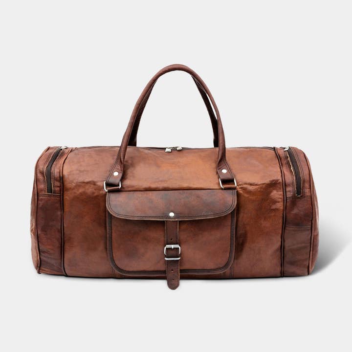 MaheTri LLC - Leather & Lifestyle Goods - Wholesale Weekender bag – men's - Real Leather Travel Duffel Bag0