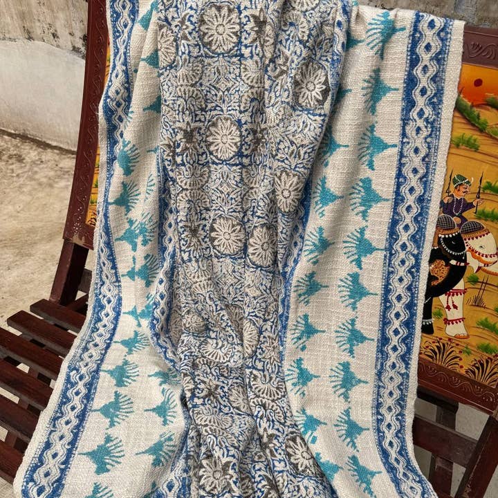 GYPSY STUDIO - Wholesale Throw Blanket - Indian Block Print Handloomed Picnic Rugs Cotton Throw Quilt1
