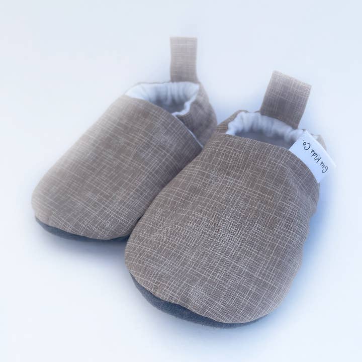 Beige Linen Look Baby Shoes for wholesale by Gus Kids Co.