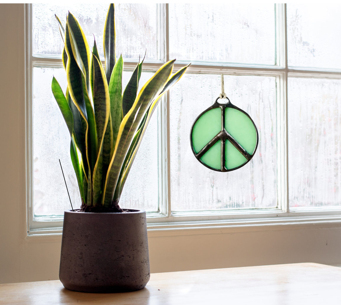 Samara Designs Studio - Wholesale Suncatcher - Glass Peace Sign Suncatcher20