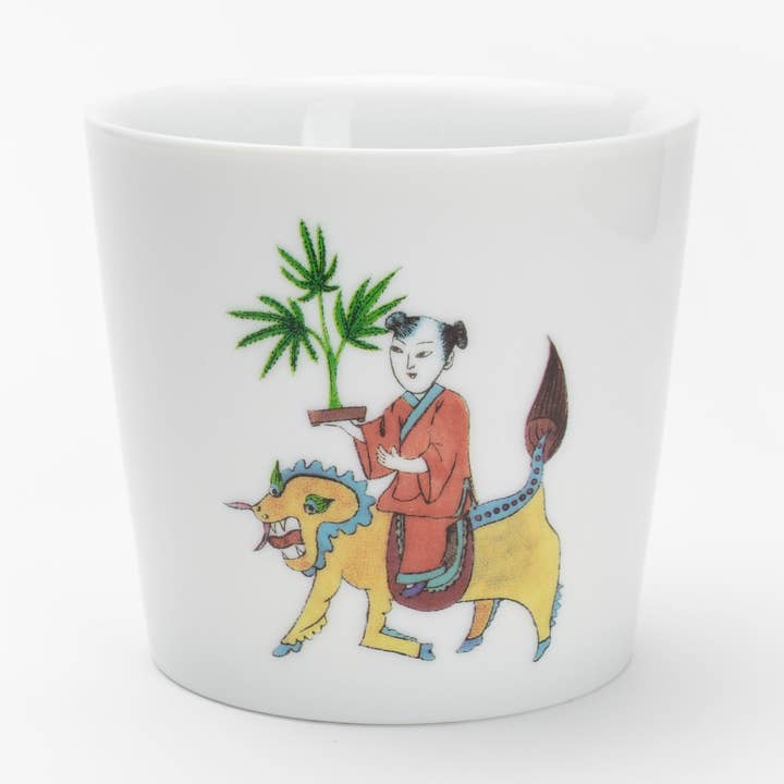 SOLO COLOURED CUP - QI LIN WITH WEED (Bonsai Boy) for wholesale by lilibo