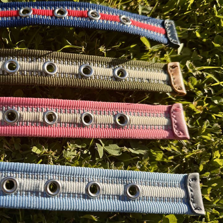 Blueberry Pet - Wholesale Pet Collar - Dog - Dogs & Cats & Co. 3M Reflective Striped Full Grain Leather & Polyester Dog Collar